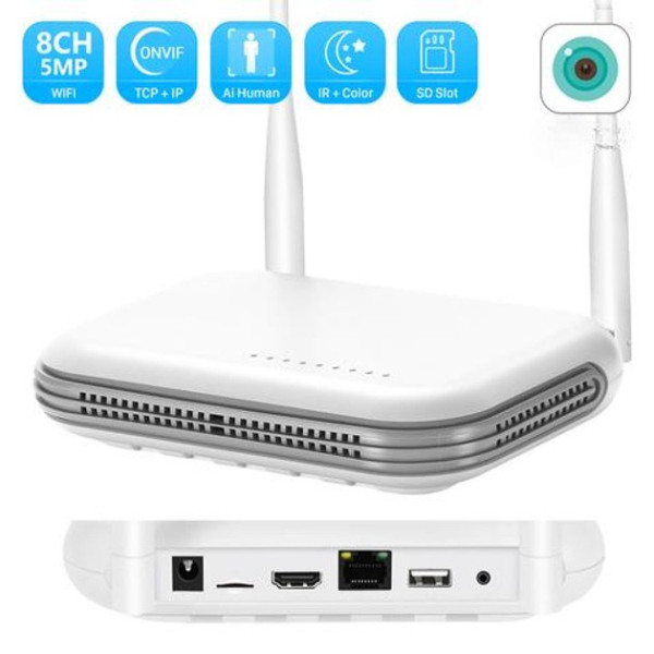Беспроводной Wi-Fi видеорегистратор на 8 IP-камер ICSee/XMEye,NVR с HDMI,поддержкой записи, удалённого доступа