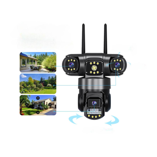 Уличная Wi-Fi IP-камера видеонаблюдения V380 SC28-W 12МП с 4 объективами и поддержкой V380 PRO