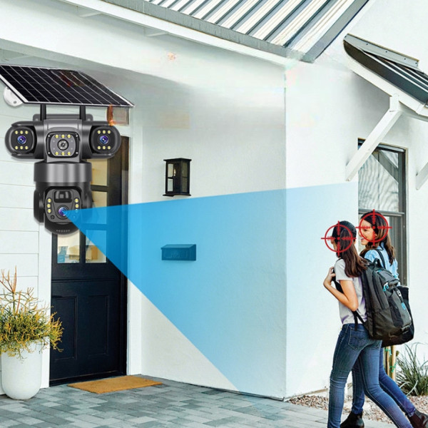 Уличная Wi-Fi IP-камера видеонаблюдения V380 SC28-W 12МП с 4 объективами и поддержкой V380 PRO