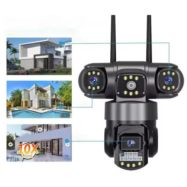 Уличная Wi-Fi IP-камера видеонаблюдения V380 SC28-W 12МП с 4 объективами и поддержкой V380 PRO
