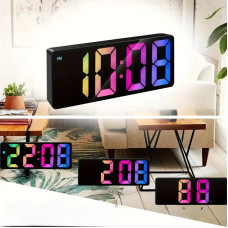 Цифровые светодиодные зеркальные настольные часы с LED-дисплеем, будильником и термометром