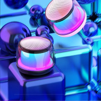 Беспроводная Bluetooth колонка мини портативная влагозащищенная Сине-фиолетовая подсветка