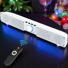 Портативная Bluetooth колонка SOUNDBAR Q10 белая — 2x10 Вт, басы, громкая связь, TF, USB, AUX, до 10 ч работы
