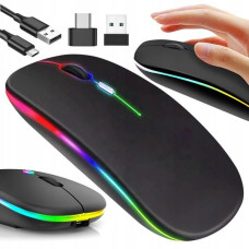 Беспроводная Bluetooth USB мышь PM1 с подсветкой, 2.4 ГГц, бесшумная,  совместима с ноутбуком, ПК,,