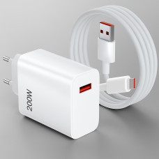 Адаптер USB с кабелем USB-C 200W  зарядка для всех устройств