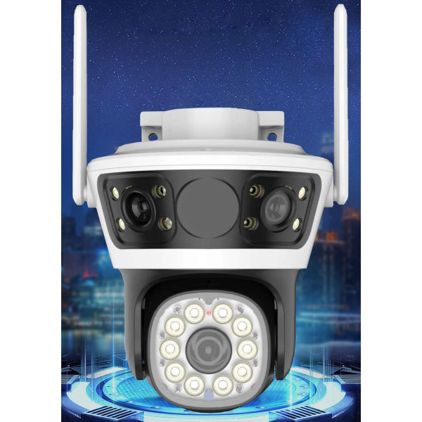 Камера видеонаблюдения 3 линзы Q70 2+2+2 Мп 4G Wi-Fi LAN с ночным видением и датчиком движения