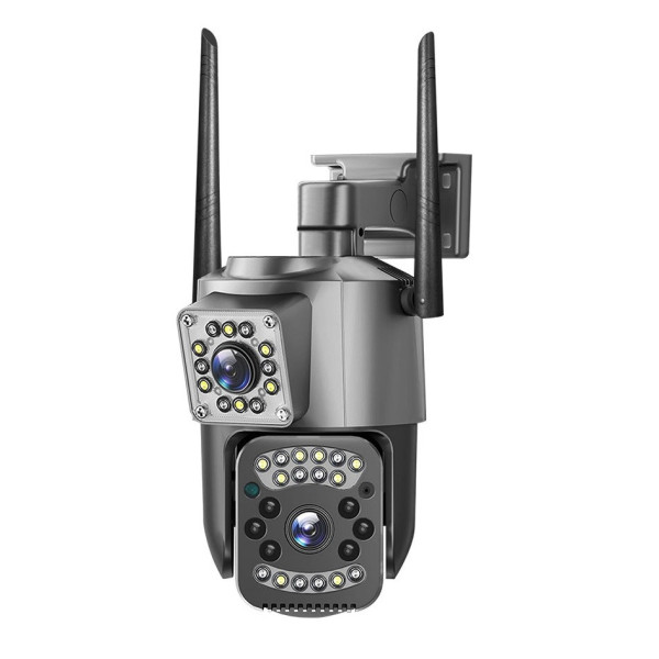 Камера видеонаблюдения уличная SC03 V380pro, подключение через Wi-Fi / LAN две линзы