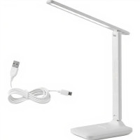 Лампа LCD 868 настольная аккумуляторная с термометром и часами white