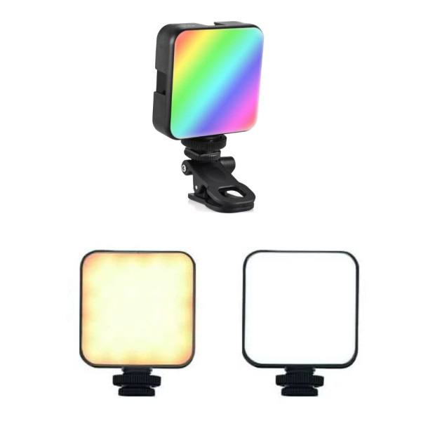 Мини LED RGB видеосвет AY-83 с аккумулятором и прищепкой
