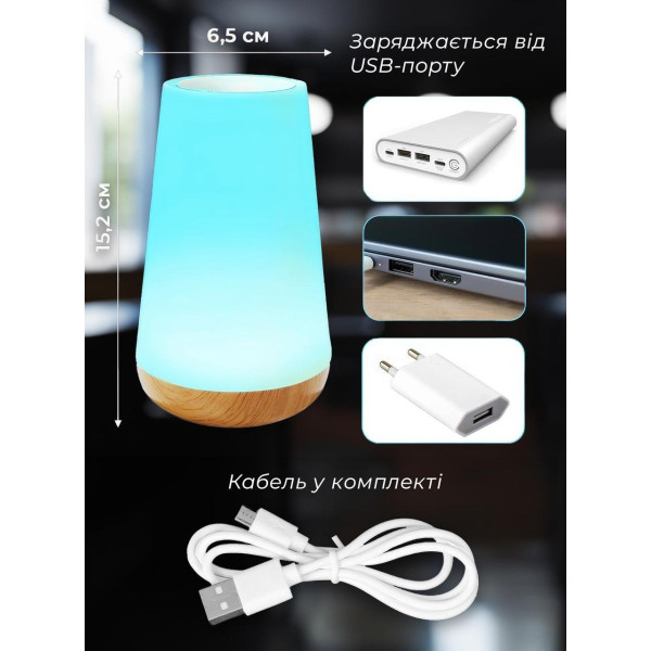 Настольная сенсорная лампа-ночник 9171 с аккумулятором и USB для спальни