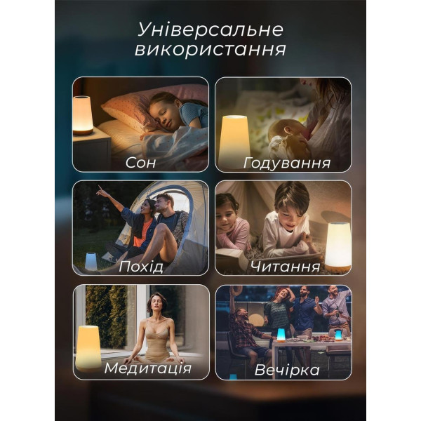 Настольная сенсорная лампа-ночник 9171 с аккумулятором и USB для спальни