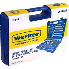 Универсальный набор инструментов Werker 82 предмета 1/2", 1/4" в кейсе