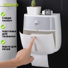 Держатель туалетной бумаги с полкой пластиковый Ecoco Towel Holder AA2-2