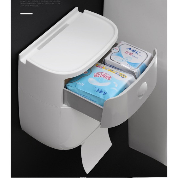 Держатель туалетной бумаги с полкой пластиковый Ecoco Towel Holder AA2-2