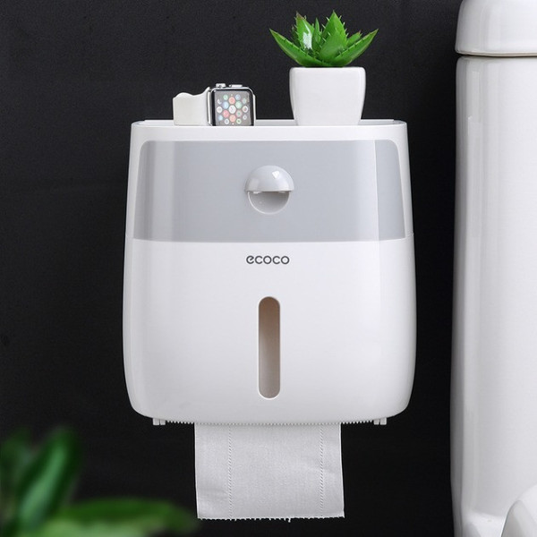Держатель туалетной бумаги с полкой пластиковый Ecoco Towel Holder AA2-2