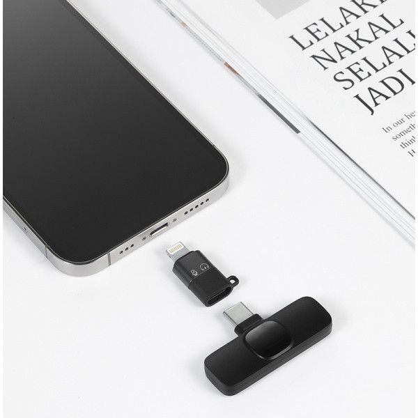 Беспроводной микрофон петличный K9 Wireless Lavalier с адаптером Lightning Type-C