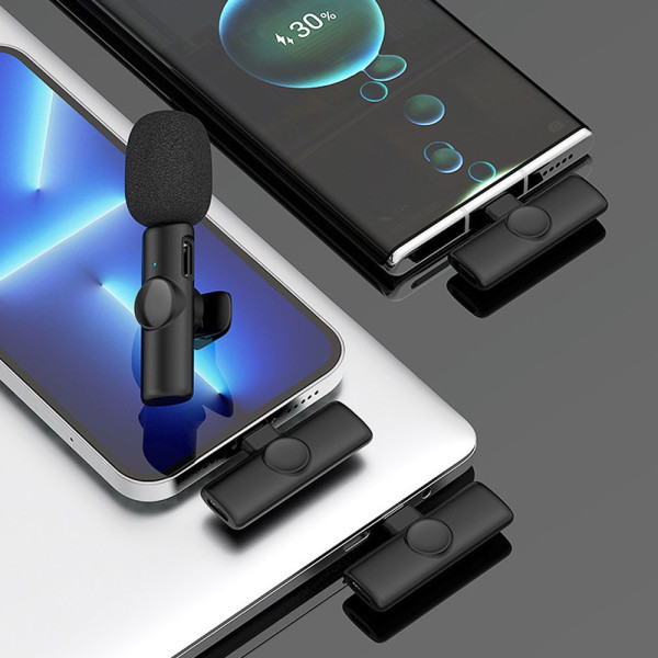 Петличный микрофон K11 Wireless Lavalier с адаптером Lightning черный