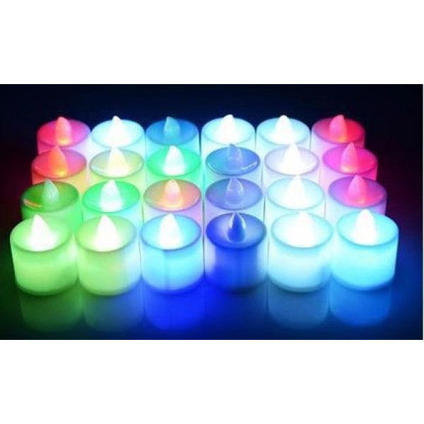 LED набор из 24 разноцветных электронных свечей ночников