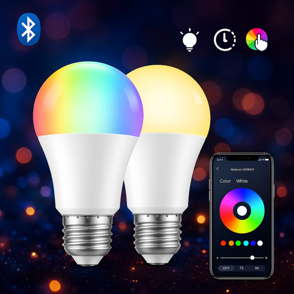 Умная RGB LED лампа Tuya E27 Bluetooth с цветным и белым светом
