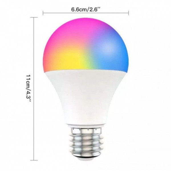 Умная RGB LED лампа Tuya E27 Bluetooth с цветным и белым светом