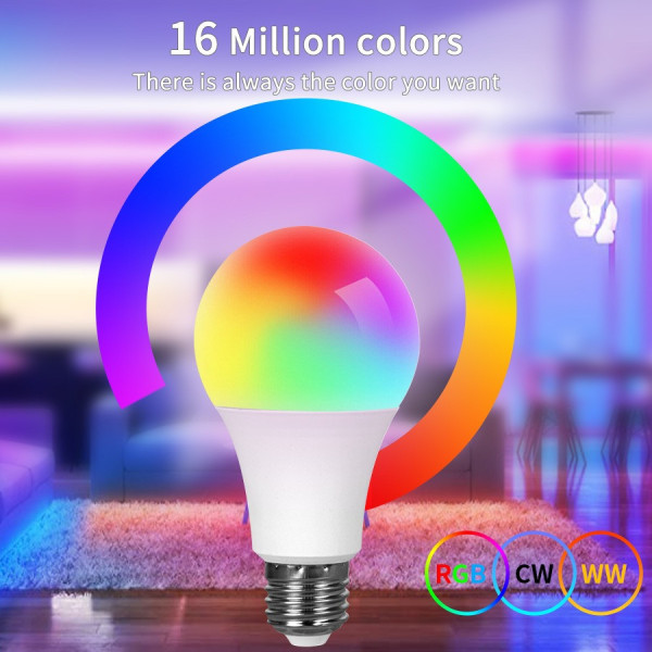 WiFi LED лампа Tuya с Bluetooth 9 Вт и 16 млн цветов