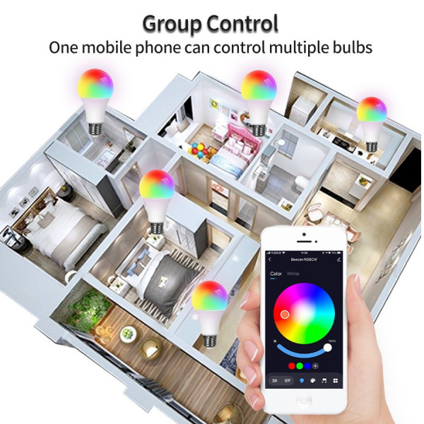 WiFi LED лампа Tuya с Bluetooth 9 Вт и 16 млн цветов