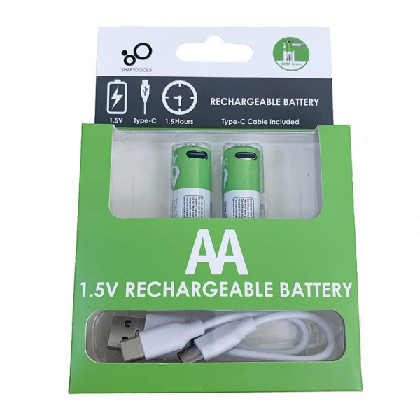 Комплект батареек AA USB Type-C 2 шт 1.5 В 2600 мВт