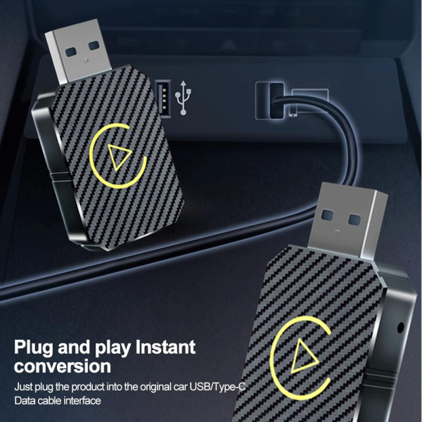 Беспроводной адаптер для авто CarPlay Android Auto USB Bluetooth черный