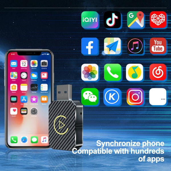Беспроводной адаптер для авто CarPlay Android Auto USB Bluetooth черный