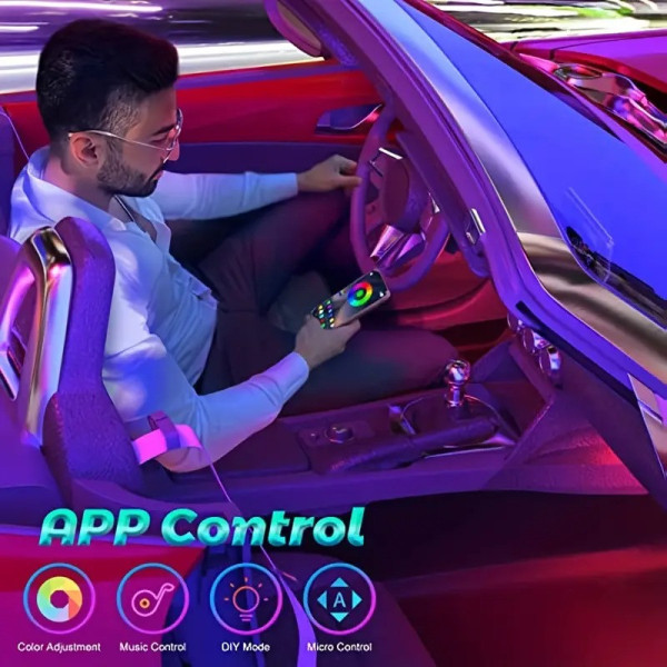 Салонные RGB светодиодные ленты с 16 млн цветов и управлением через приложение APP