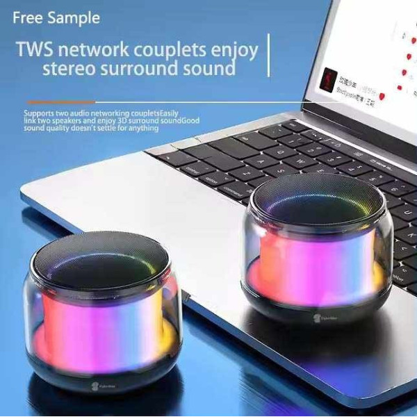 Портативная мини Bluetooth колонка S300 с TWS, звуком 360° и RGB подсветкой