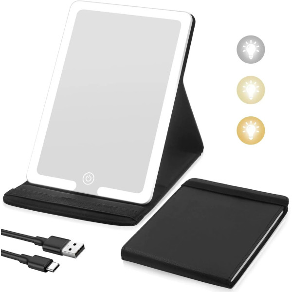 LED зеркало с Аккумулятором для макияжа настольное Makeup Mirror Stand