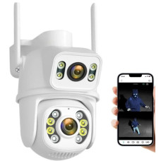 Уличная WiFi видеокамера с поворотом и датчиком движения 12 Мп SD 39 4G