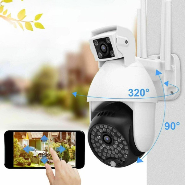 Уличная IP камера с двойным объективом Dual Camera P12 WI-FI V380PRO датчик движения