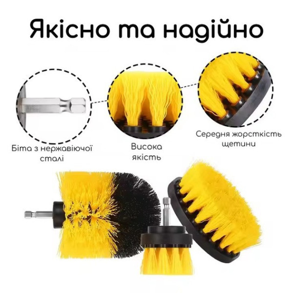 Щетка-насадка на дрель для очистки и отделочных работ