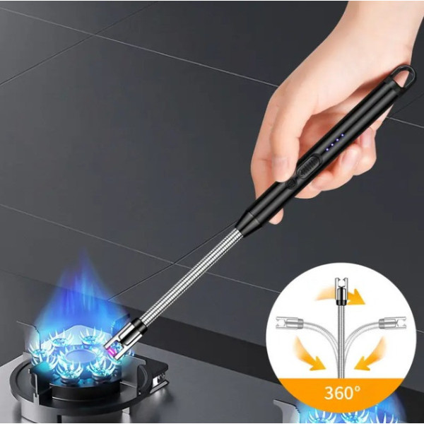 USB зажигалка BBQ lighter электрическая с аккумулятором черная