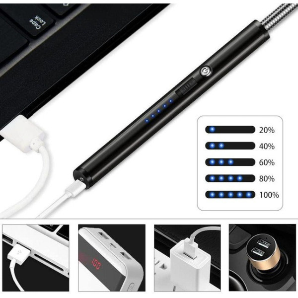 USB зажигалка BBQ lighter электрическая с аккумулятором черная