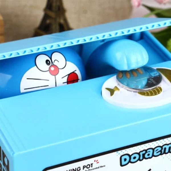 Детская интерактивная копилка DORAEMON на батарейках для монет