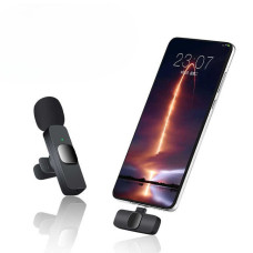 Комплект петличных микрофонов K9+ Wireless Lavalier с переходниками Lightning Type-C черный