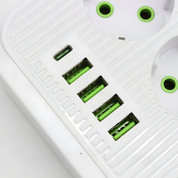 Сетевой удлинитель фильтр питания на 8 розеток 5 USB разветвитель розетки с выключателем 2 м