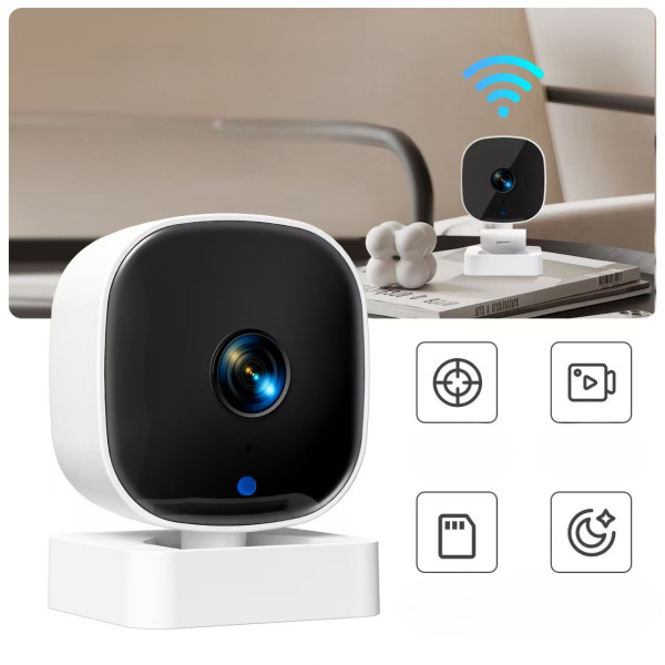 Беспроводная мини камера K7 с Wi-Fi, видеонаблюдение, видеоняня, родительский контроль 1080P Миникамера видеонаблюдения Белая