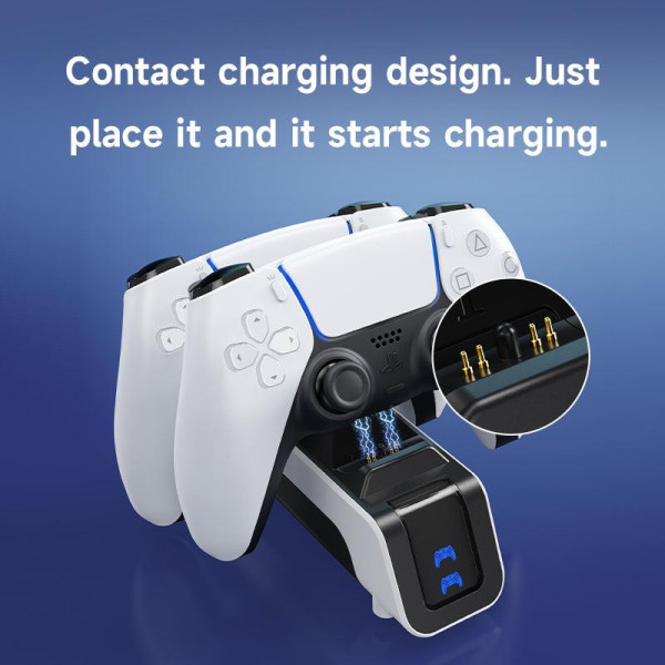Зарядная станция для PS5 DualSense Aolion док станция для двух геймпадов быстрая зарядка подставка белый