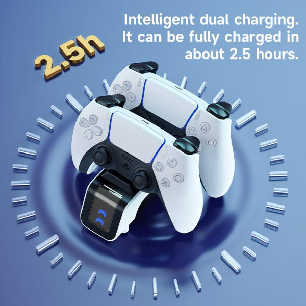 Зарядная станция для PS5 DualSense Aolion док станция для двух геймпадов быстрая зарядка подставка белый