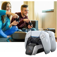 Зарядная станция для PS5 DualSense Aolion док станция для двух геймпадов быстрая зарядка подставка белый