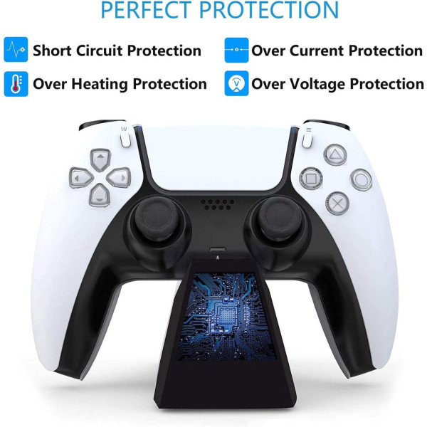 Зарядная станция для PS5 DualSense Aolion док станция для двух геймпадов быстрая зарядка подставка белый