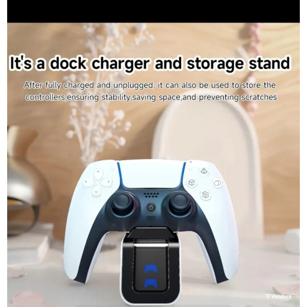 Зарядная станция для PS5 DualSense Aolion док станция для двух геймпадов быстрая зарядка подставка белый