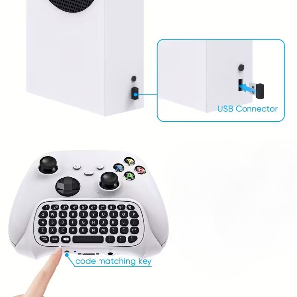 Клавиатура для геймпада PS5 DualSense Bluetooth chatpad с динамиком и аудио разъемом 3.5 мм белый