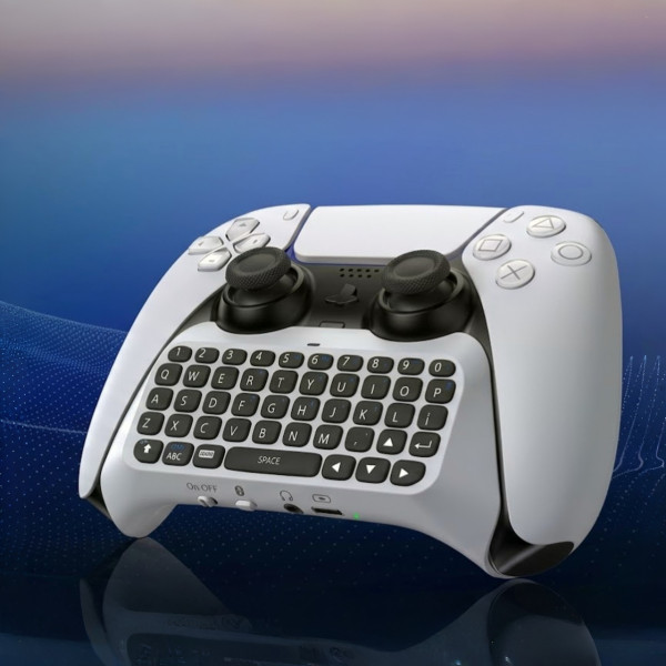 Клавиатура для геймпада PS5 DualSense Bluetooth chatpad с динамиком и аудио разъемом 3.5 мм белый