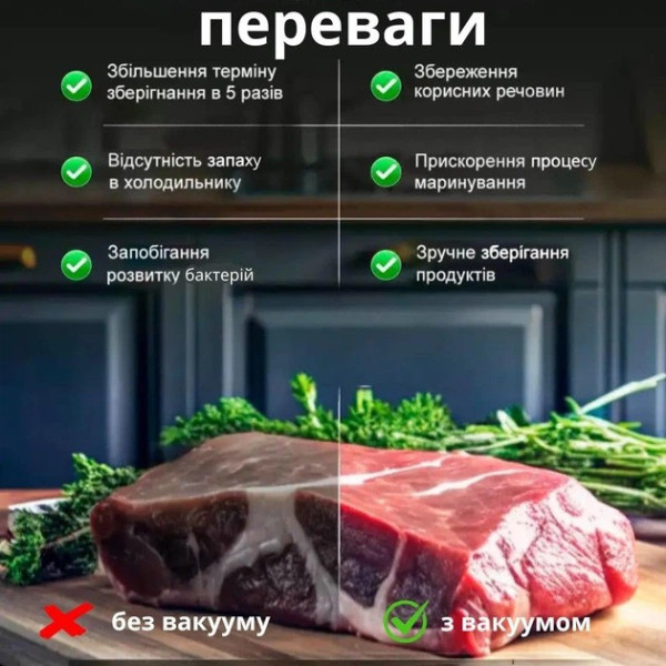 Вакуумный упаковщик 002 для продуктов вакууматор / кухонный аппарат для вакуумирования продуктов / машина для запайки 5 режимов