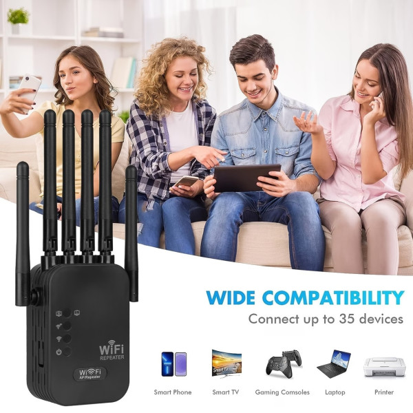 Беспроводной Wi-Fi репитер усилитель сигнала для дома квартиры усилитель интернета роутер точка доступа
